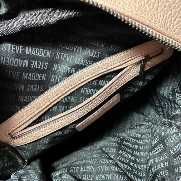 Steve Madden Logo Backpack Shoulder Bag Purse Blush Pink - Picture 11 of 12